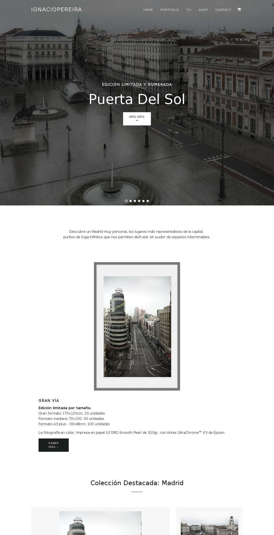 ignaciopereira.com shopify website screenshot