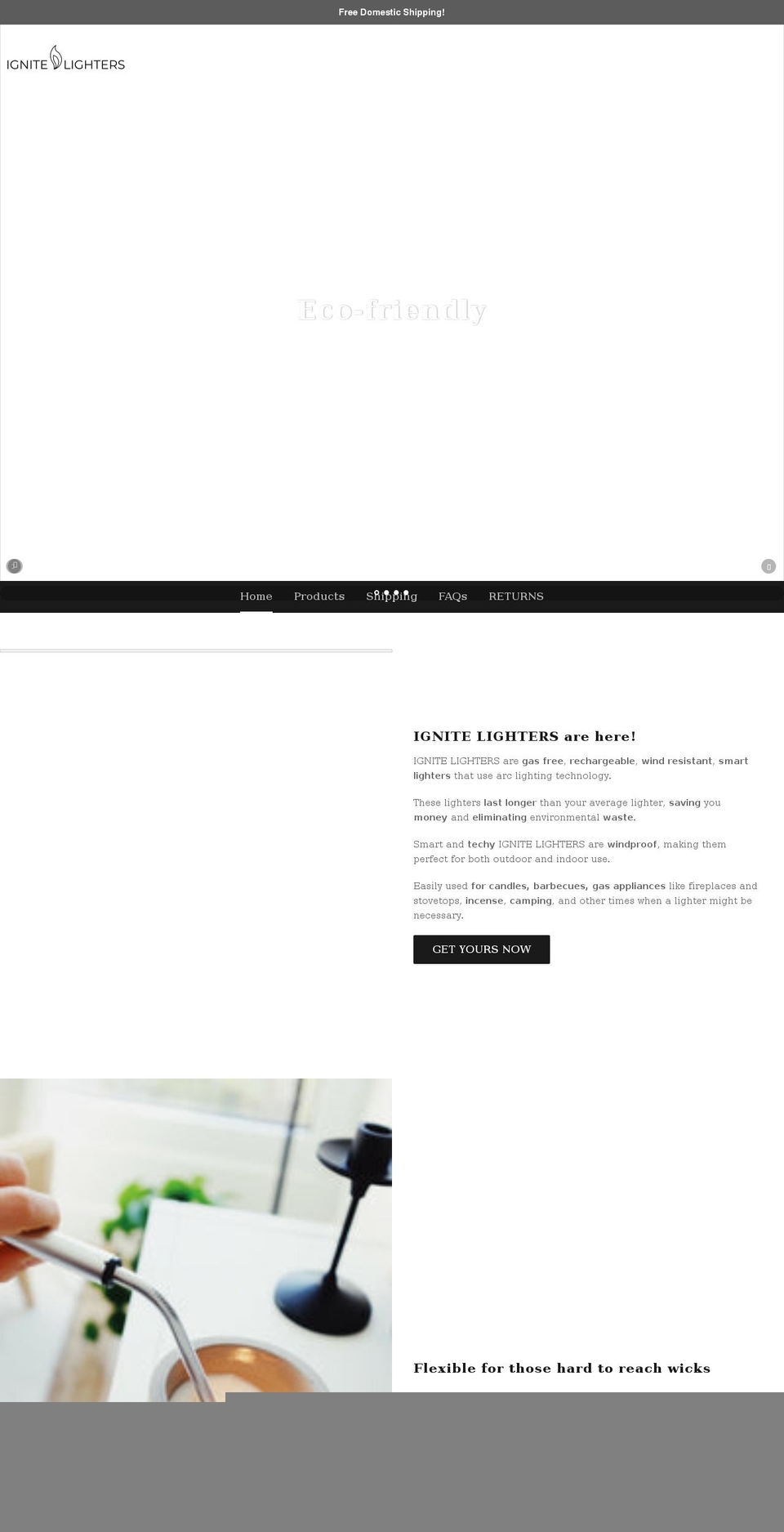 ignite-lighters.com shopify website screenshot