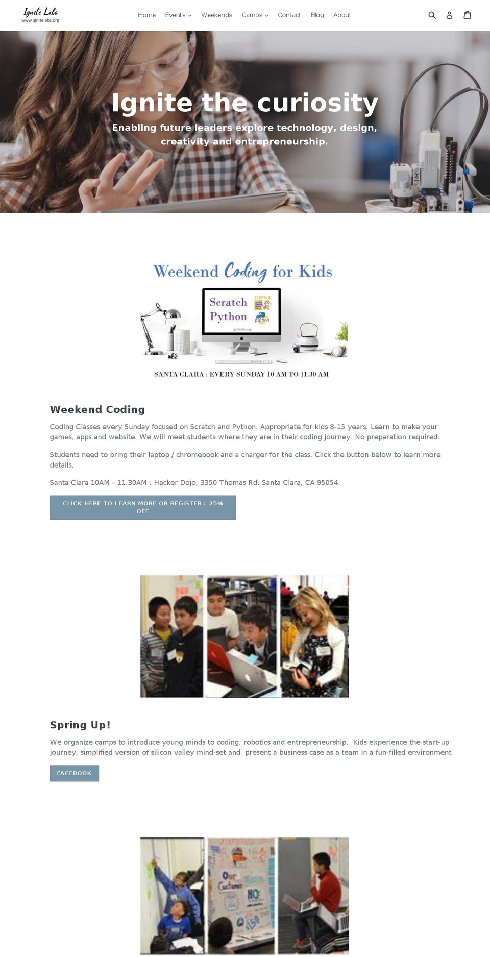 ignitelabs.org shopify website screenshot