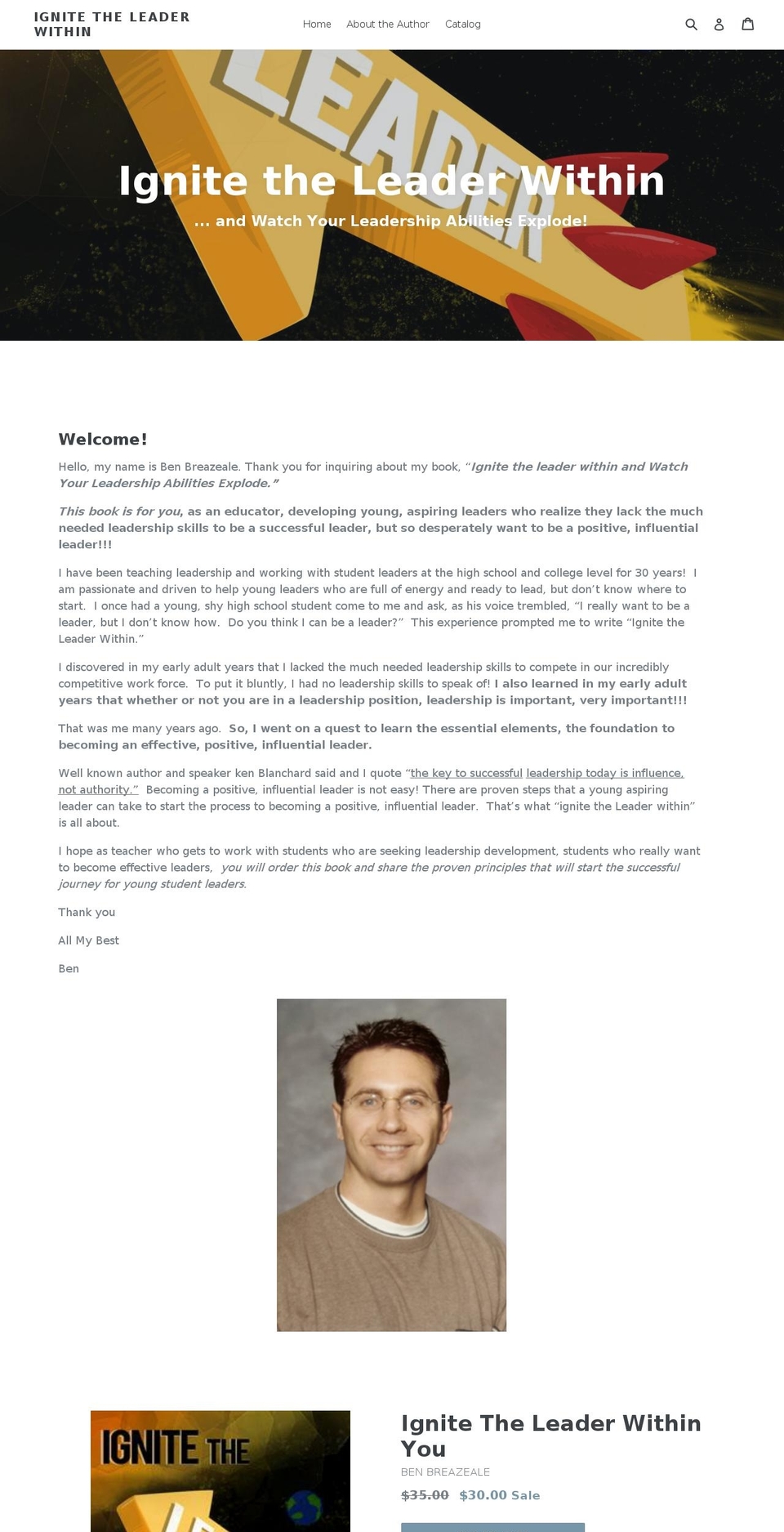 ignitetheleaderwithin.com — Shopify storefront screenshot