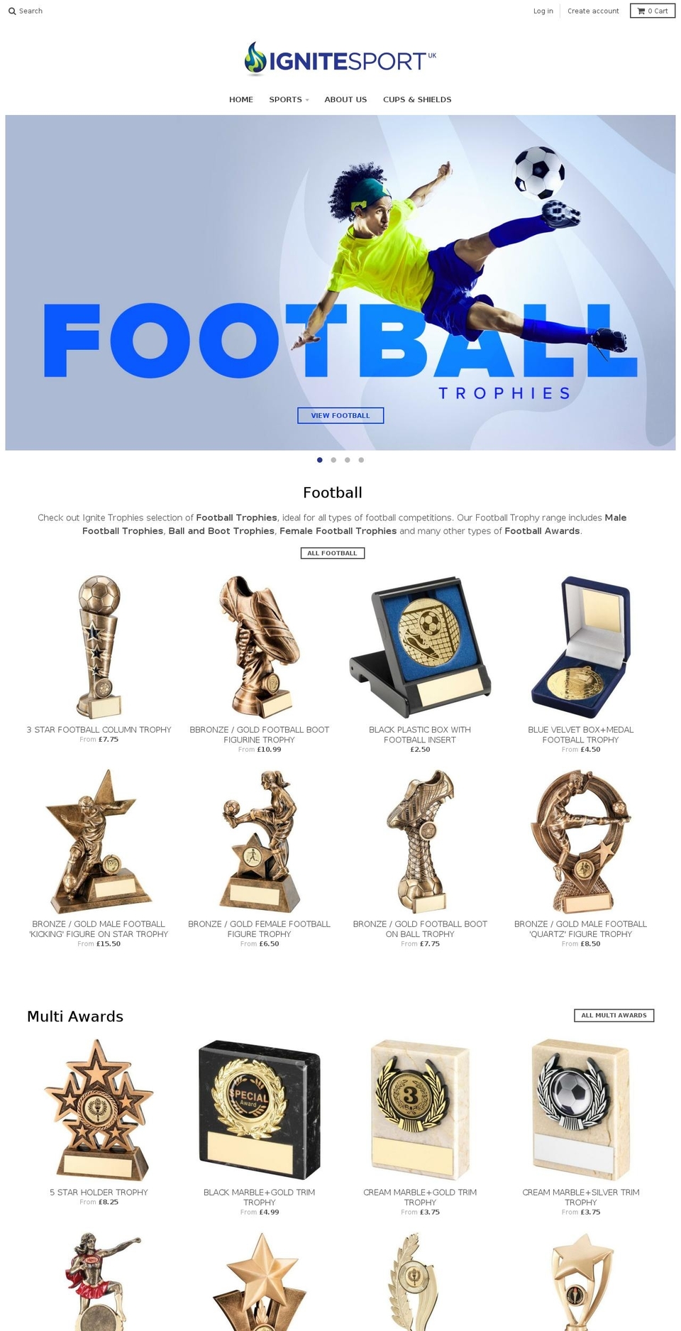 ignitetrophies.com shopify website screenshot