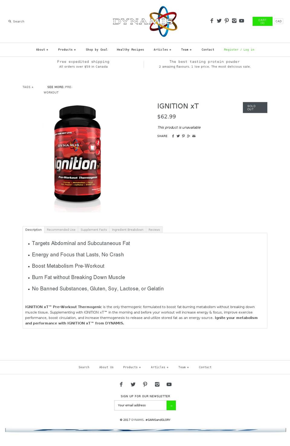 ignitionxt.com shopify website screenshot
