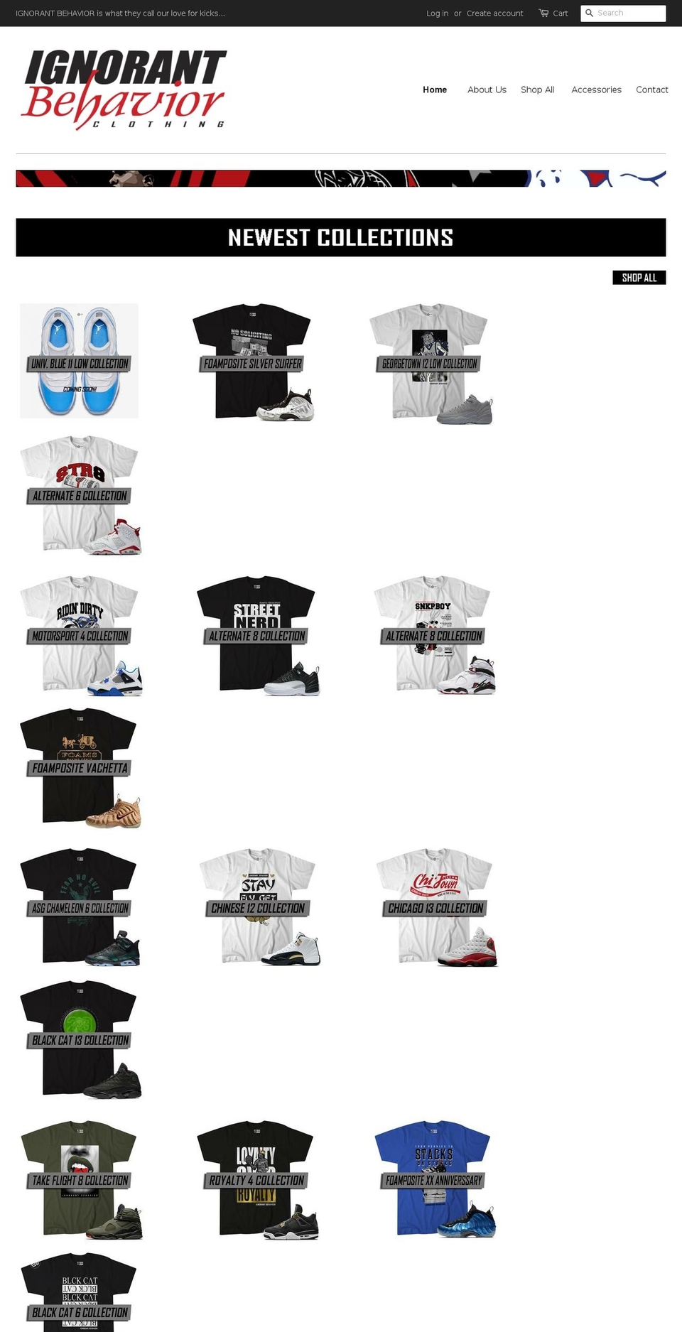 ignorantbehaviorclothing.com shopify website screenshot
