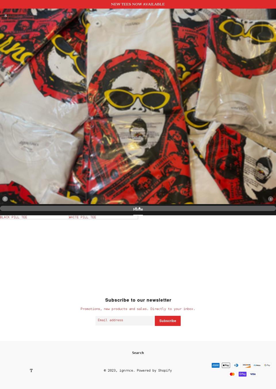 ignrnce.com shopify website screenshot