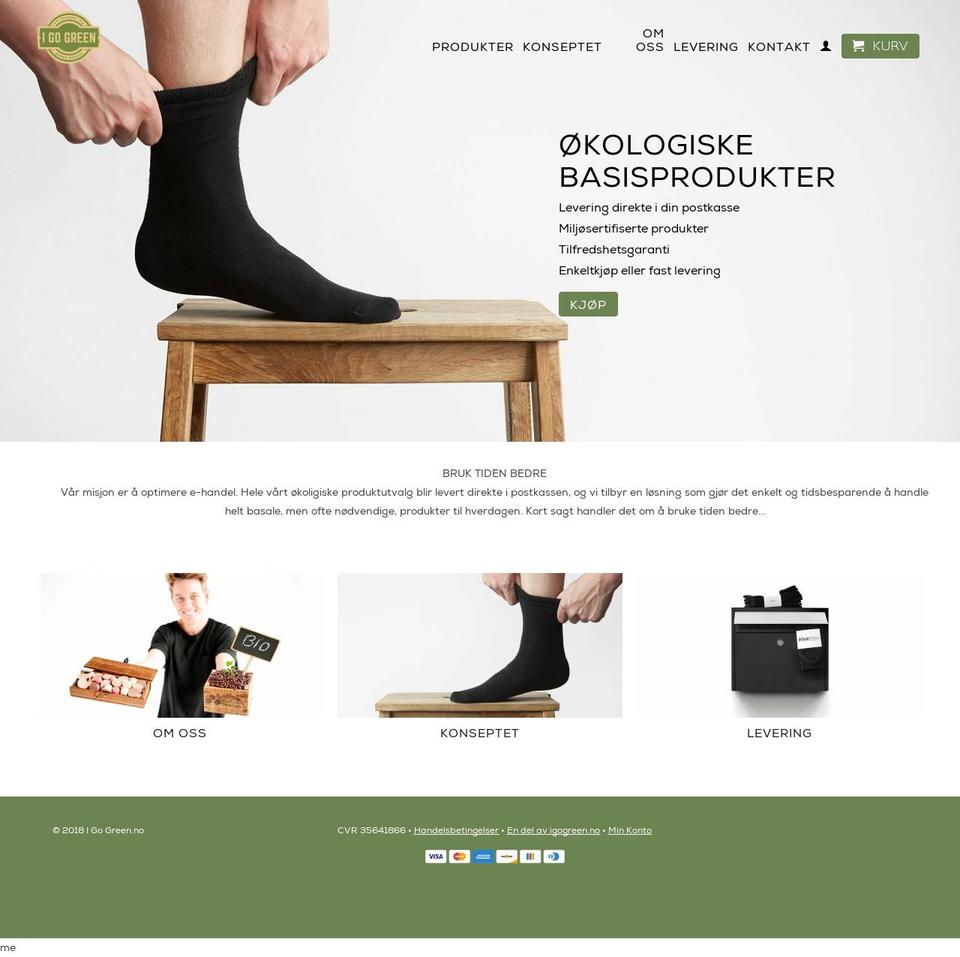 igogreen.no shopify website screenshot