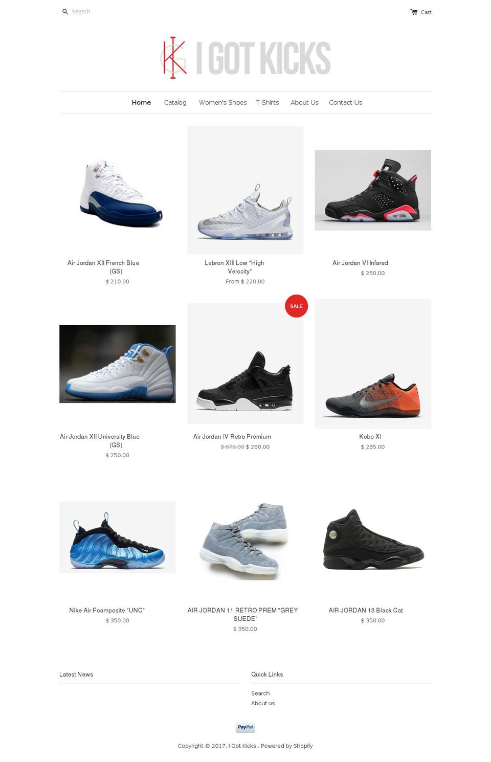 igotkicks.com shopify website screenshot