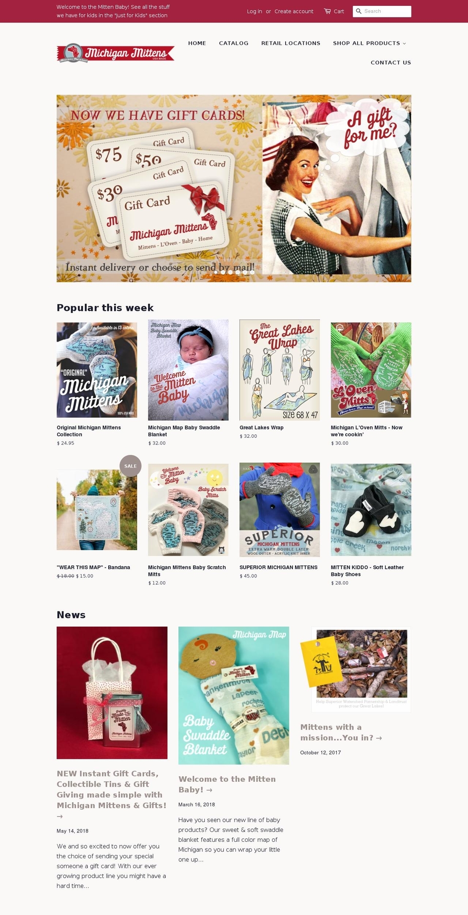 igotmittened.com — Shopify storefront screenshot