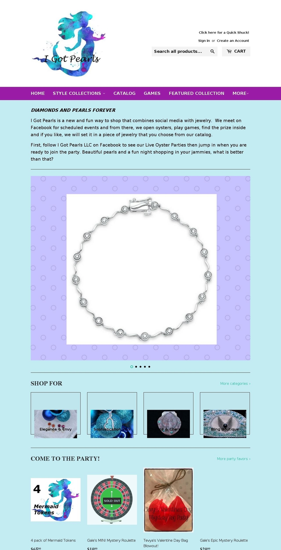 igotpearls.com — Shopify storefront screenshot