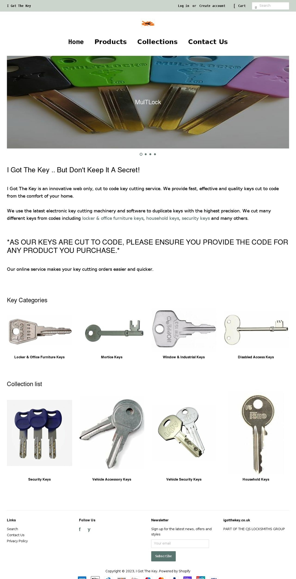 igotthekey.co.uk shopify website screenshot