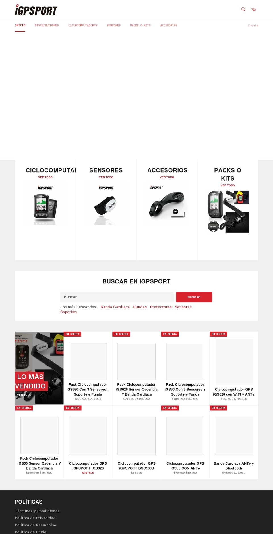 igpsport.cl shopify website screenshot