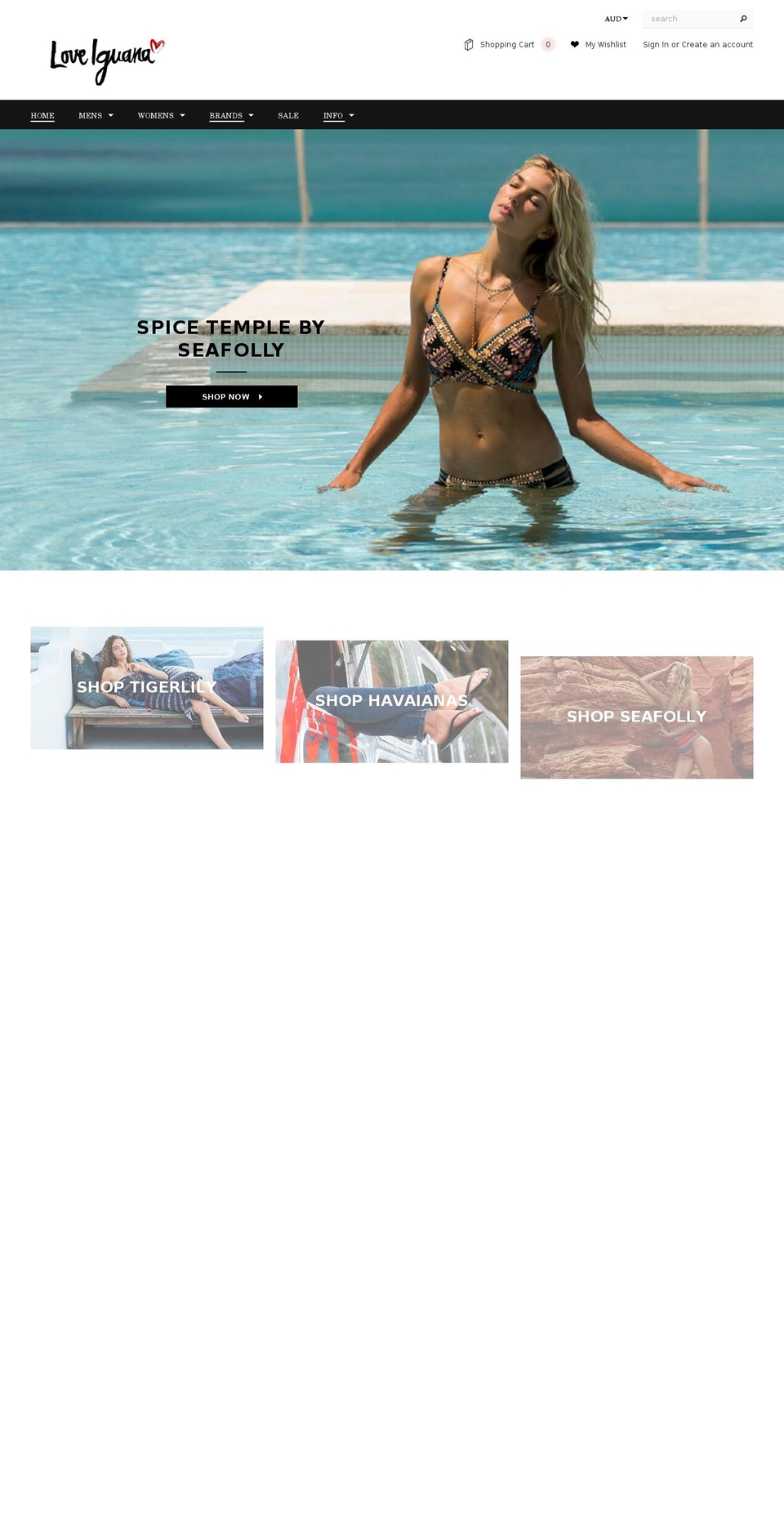 iguana-surfwear.myshopify.com shopify website screenshot