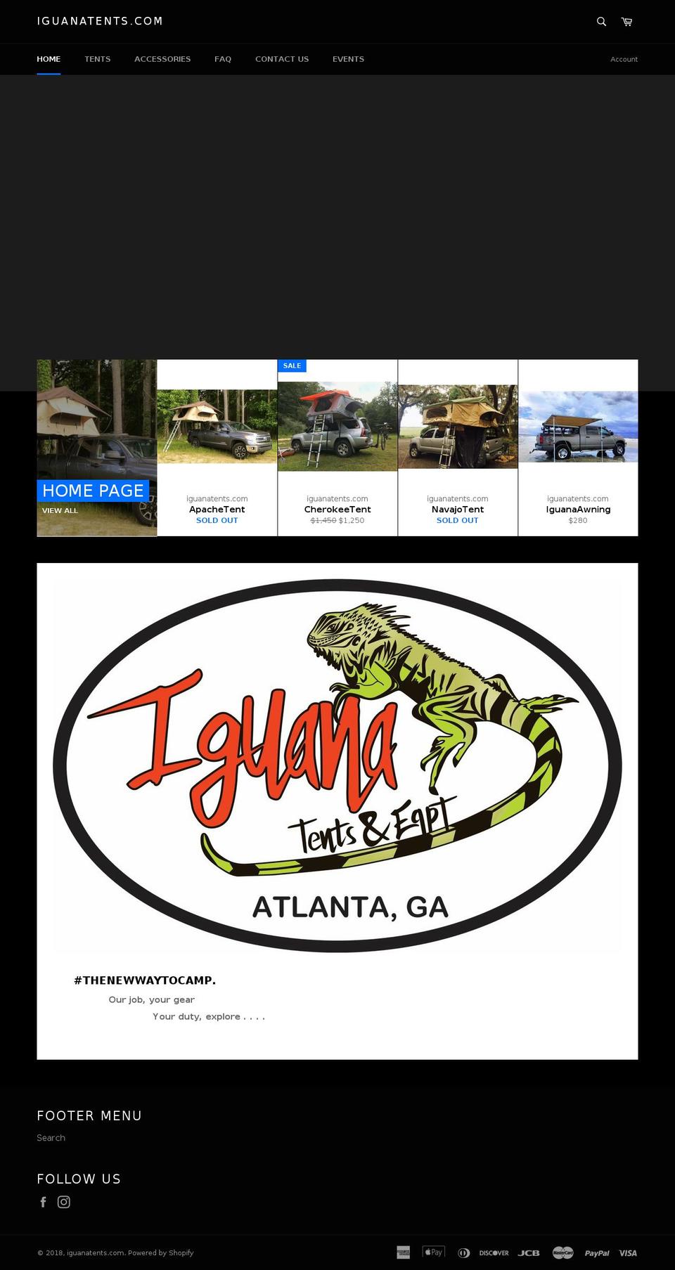 iguanatents.com — Shopify storefront screenshot
