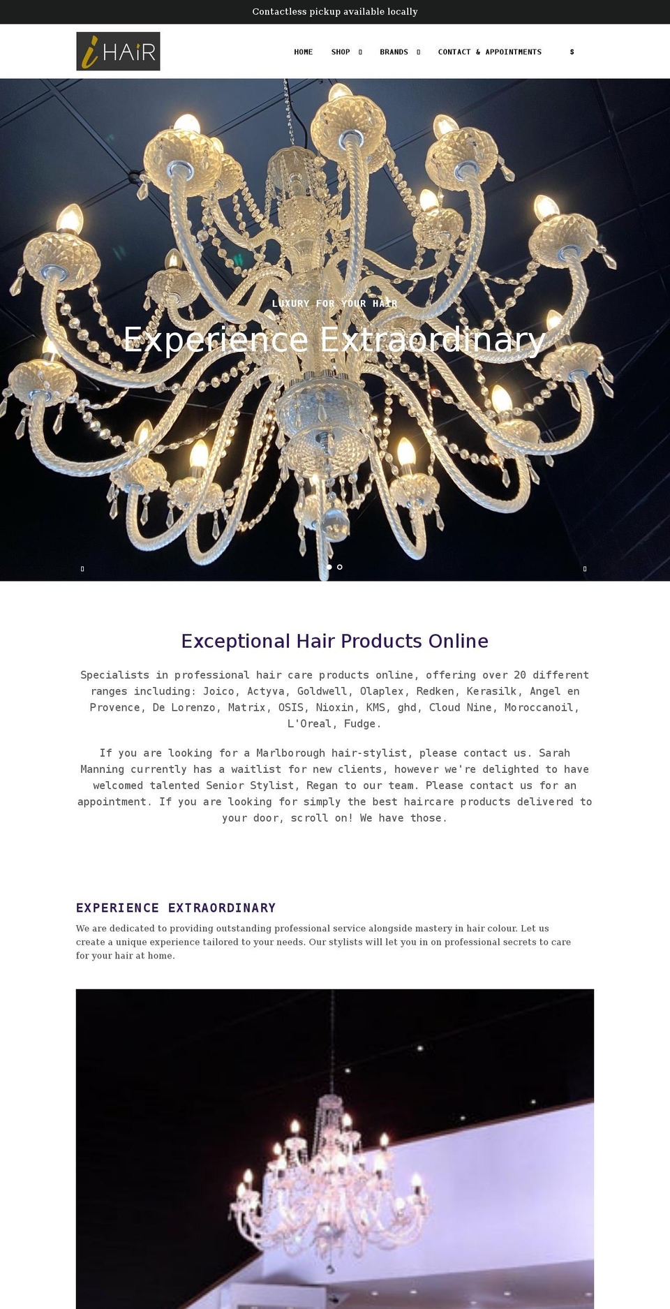 ihair.co.nz shopify website screenshot