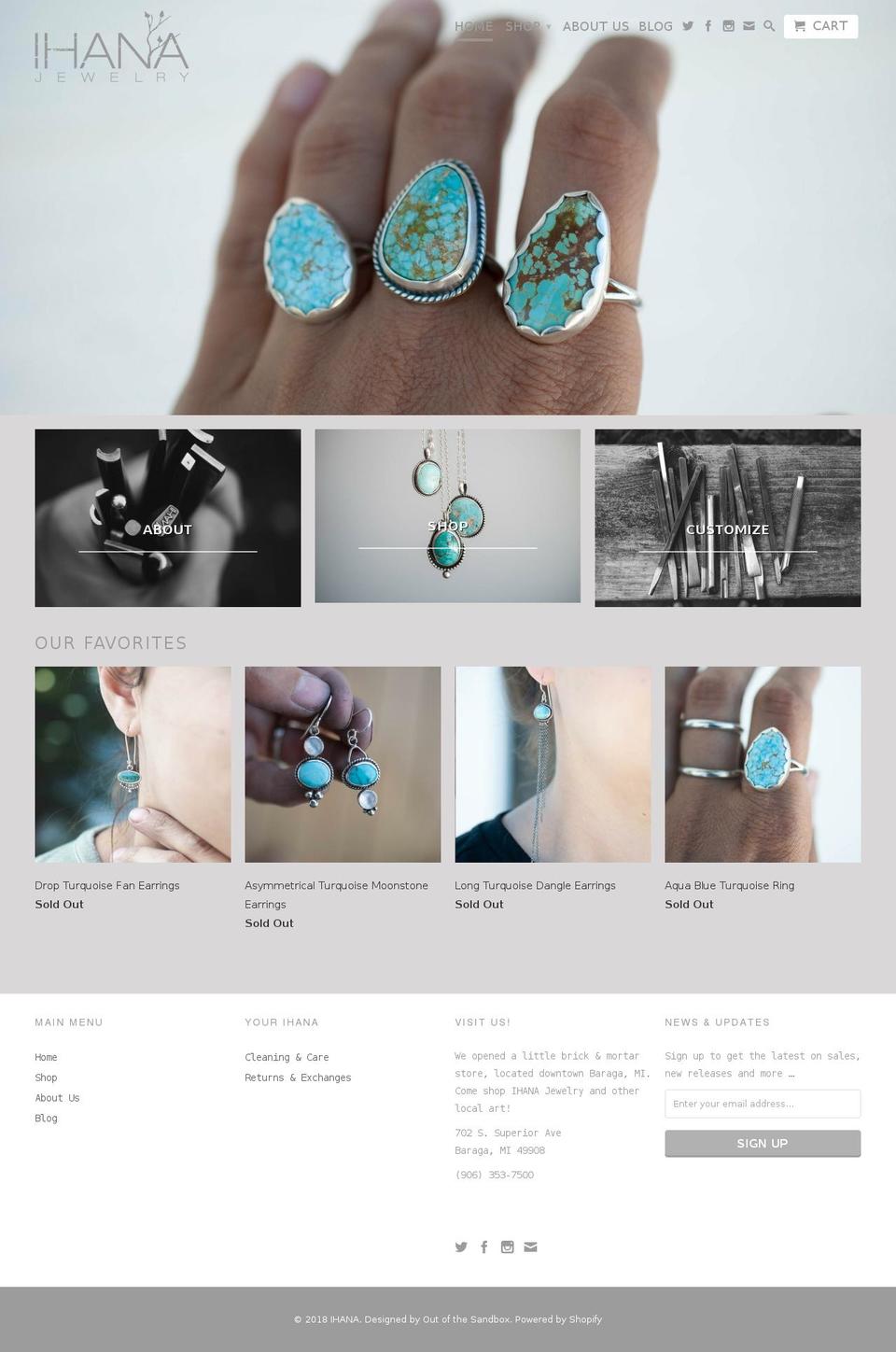 ihanajewelry.com — Shopify storefront screenshot