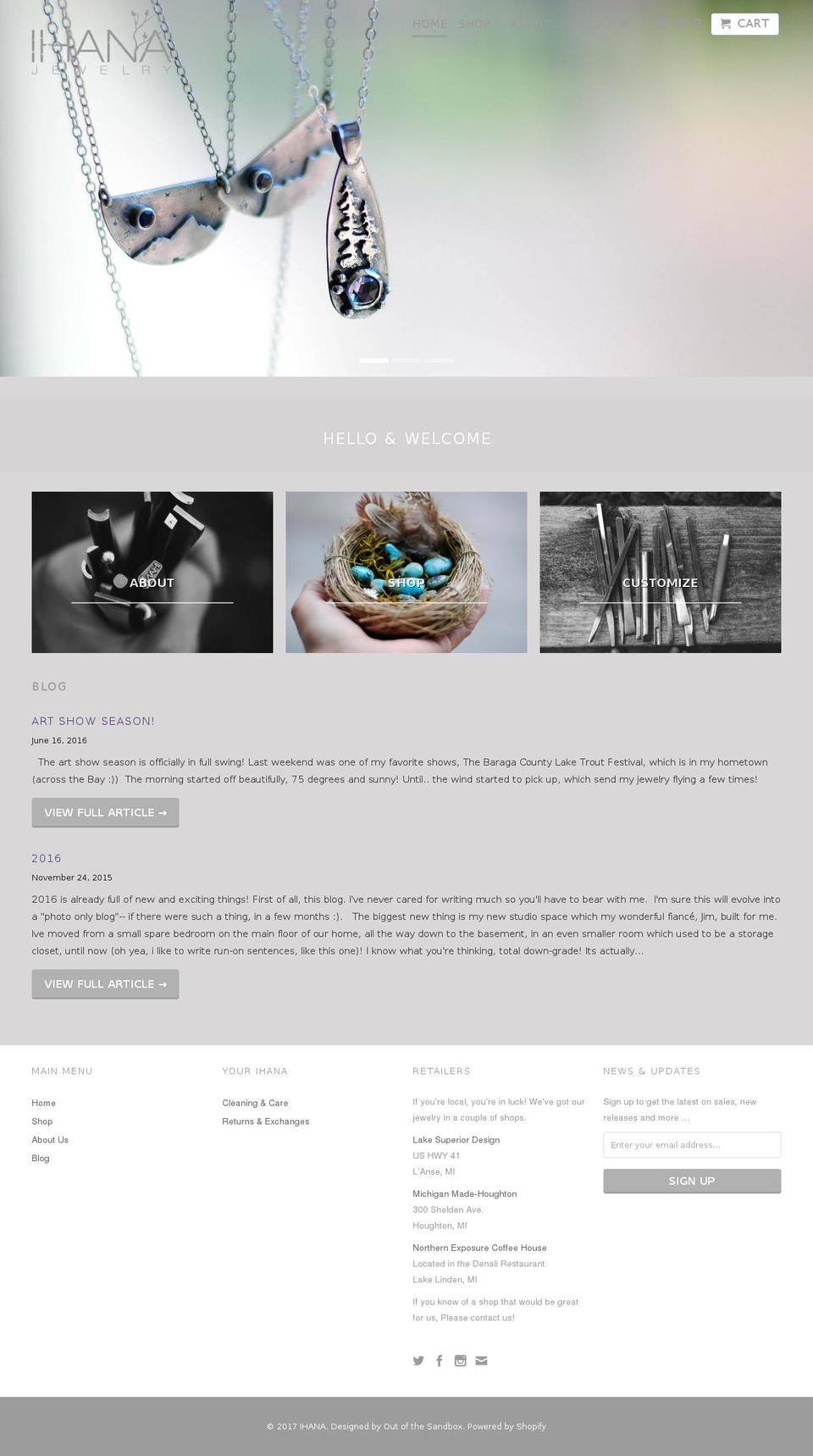 ihanametals.com shopify website screenshot