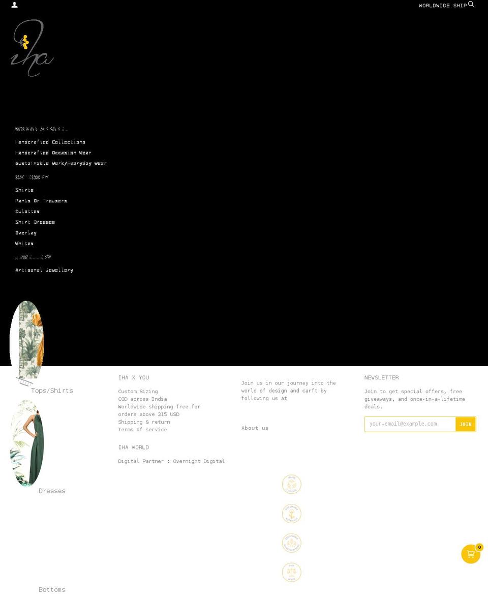 ihaworld.com shopify website screenshot