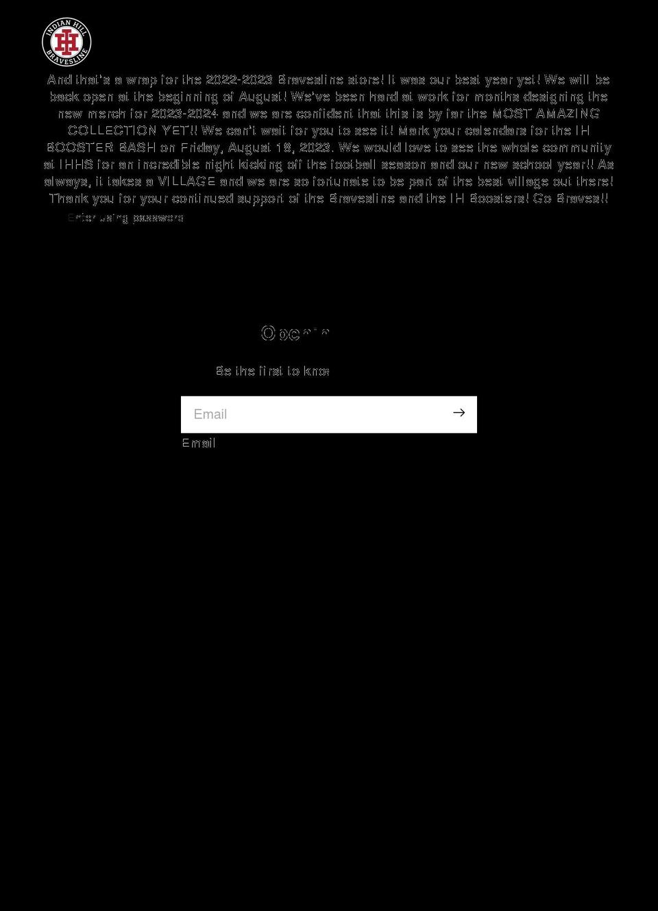 ihbravesline.com — Shopify storefront screenshot