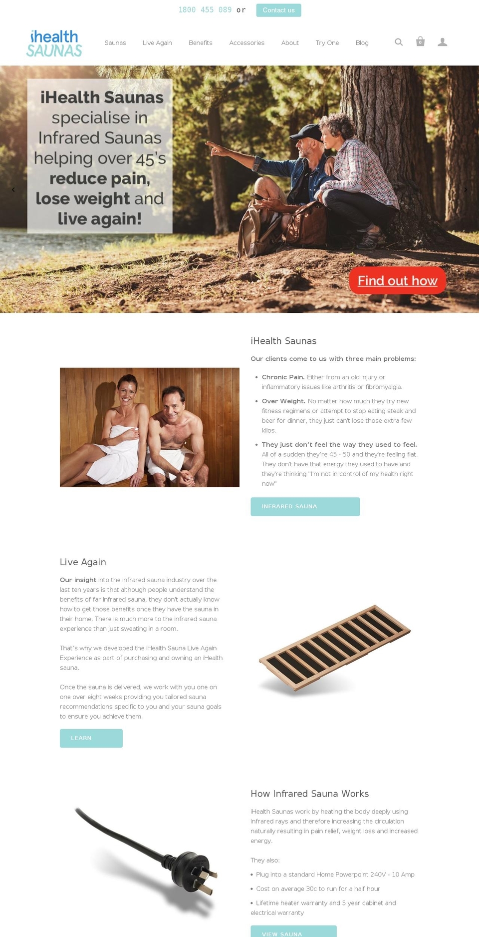 ihealthsaunas.com — Shopify storefront screenshot