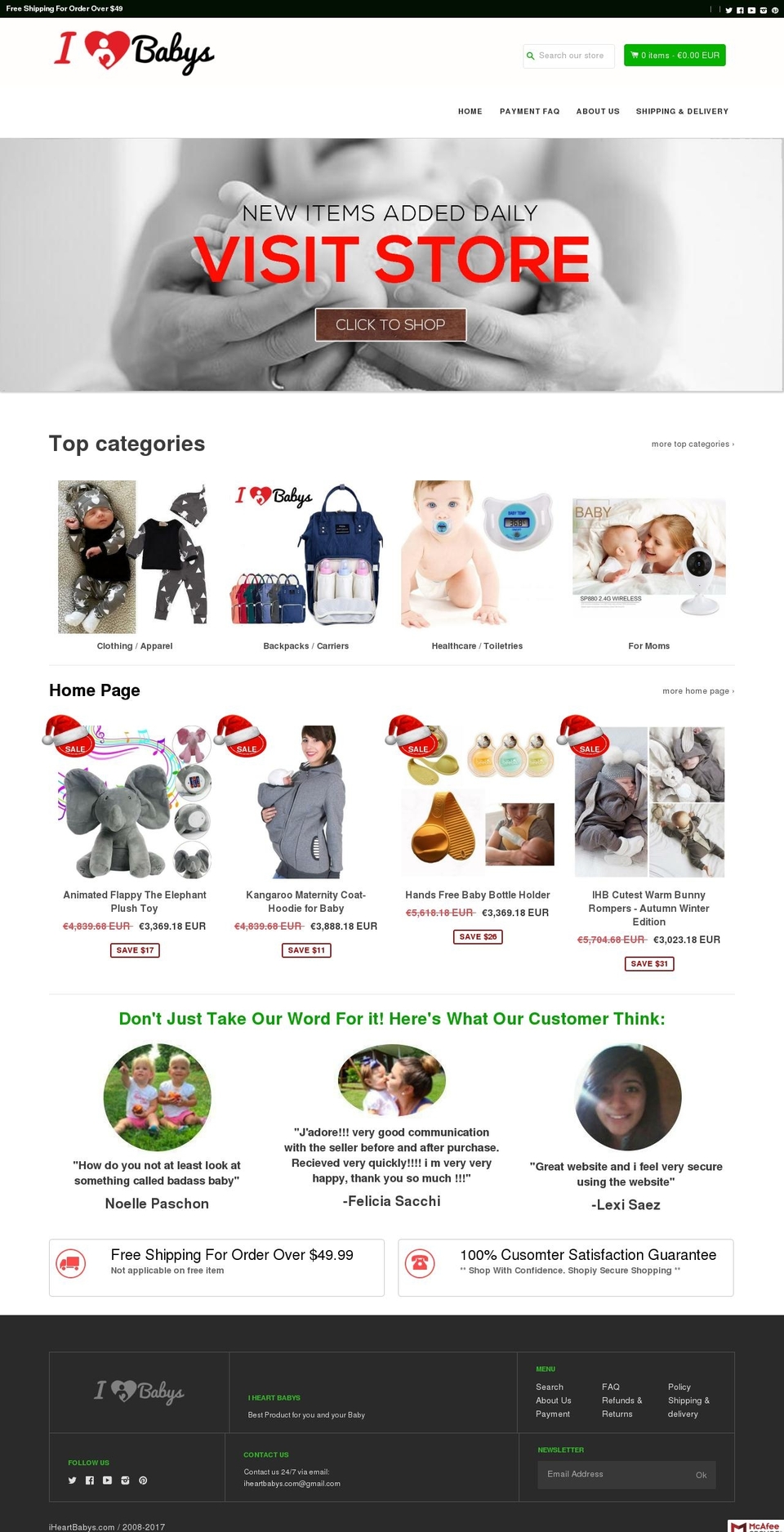 iheartbabys.com shopify website screenshot