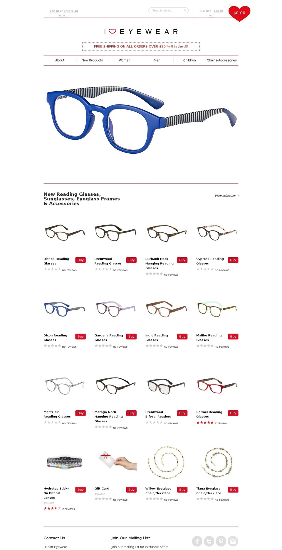 ihearteyewear.org shopify website screenshot