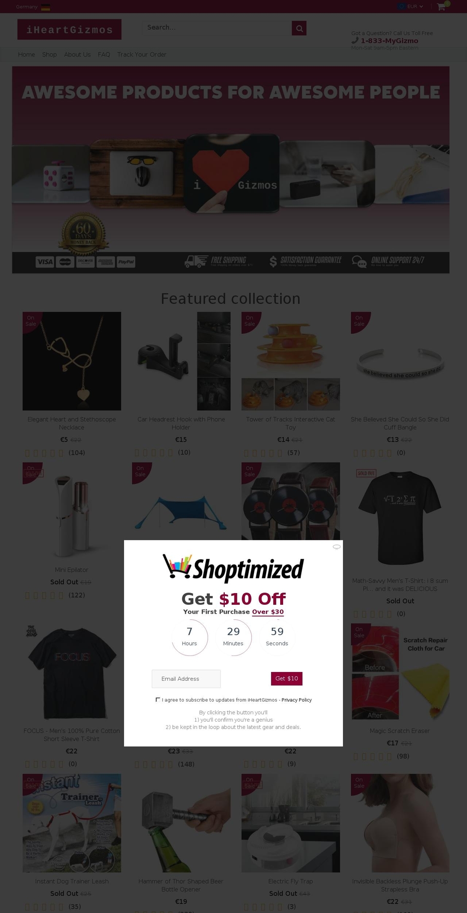 iheartgizmos.com — Shopify storefront screenshot
