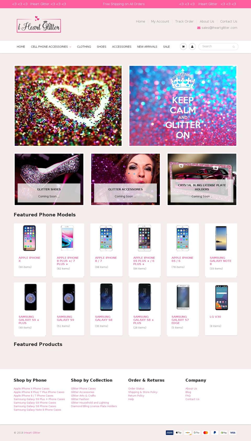 iheartglitter.com — Shopify storefront screenshot