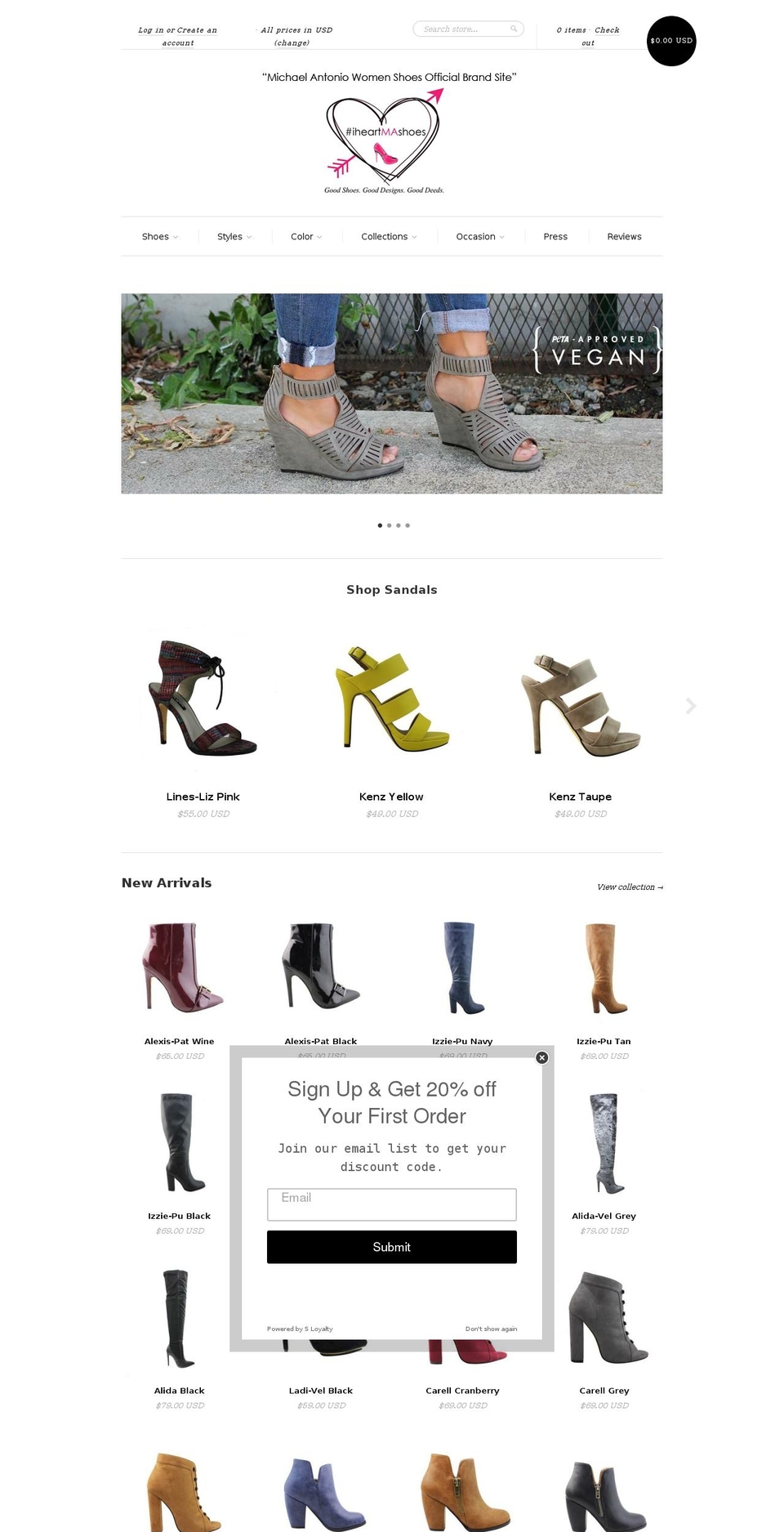 iheartma.shoes shopify website screenshot