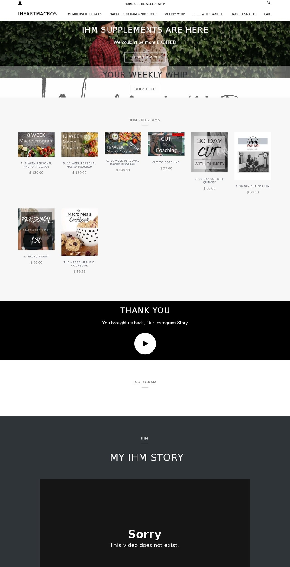 iheartmacros.myshopify.com shopify website screenshot