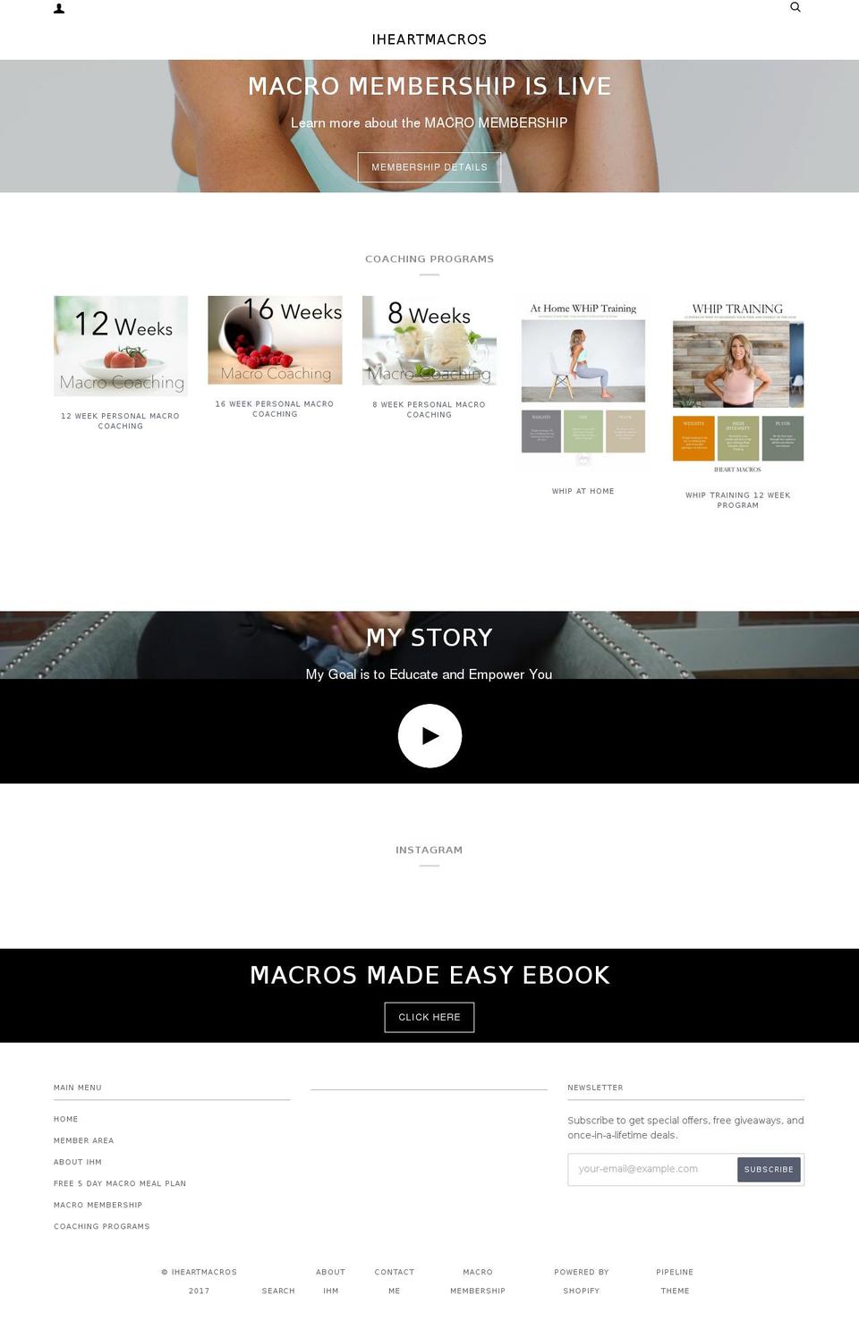 Spark Shopify theme site example iheartmacros.net