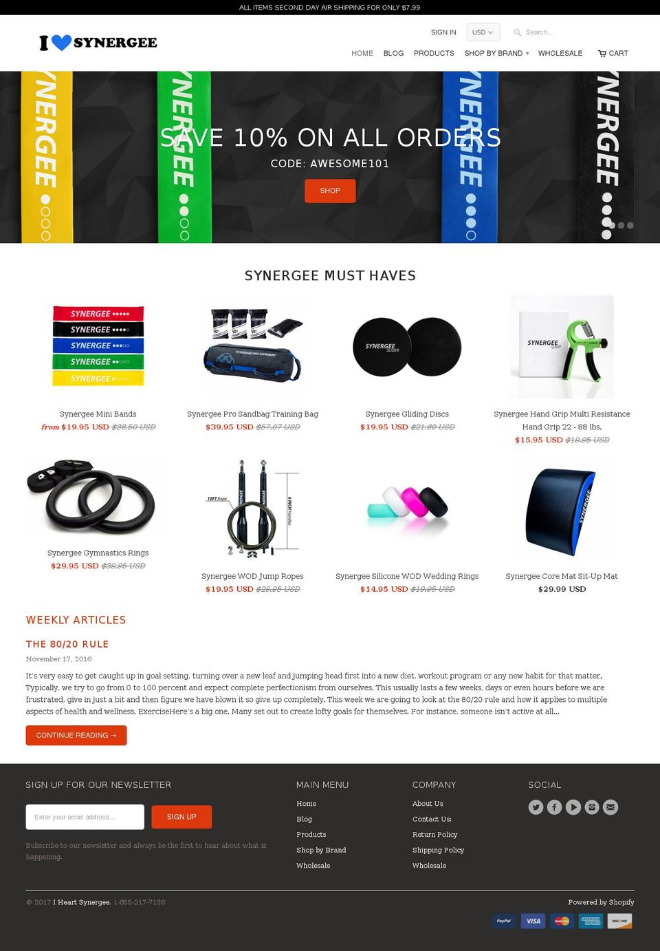 iheartsynergee.com shopify website screenshot