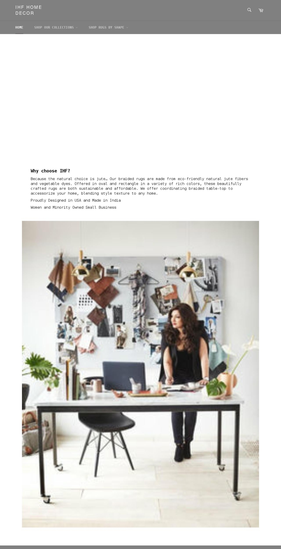 ihfhomedecor.com shopify website screenshot