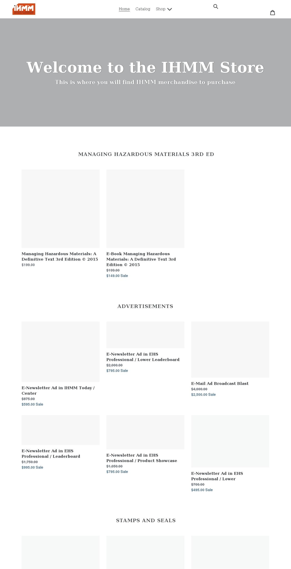 ihmm-store.myshopify.com shopify website screenshot