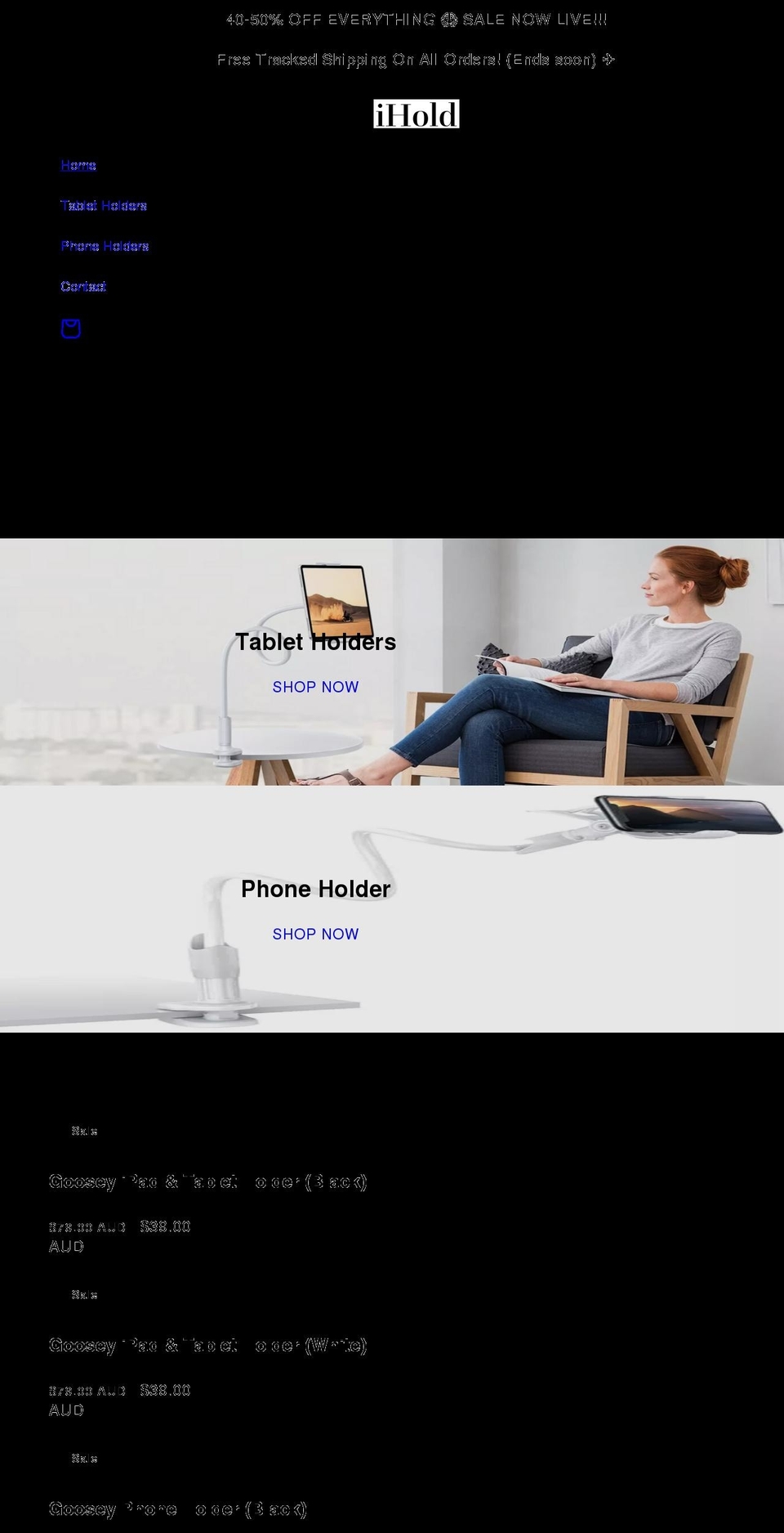 ihold.com.au shopify website screenshot