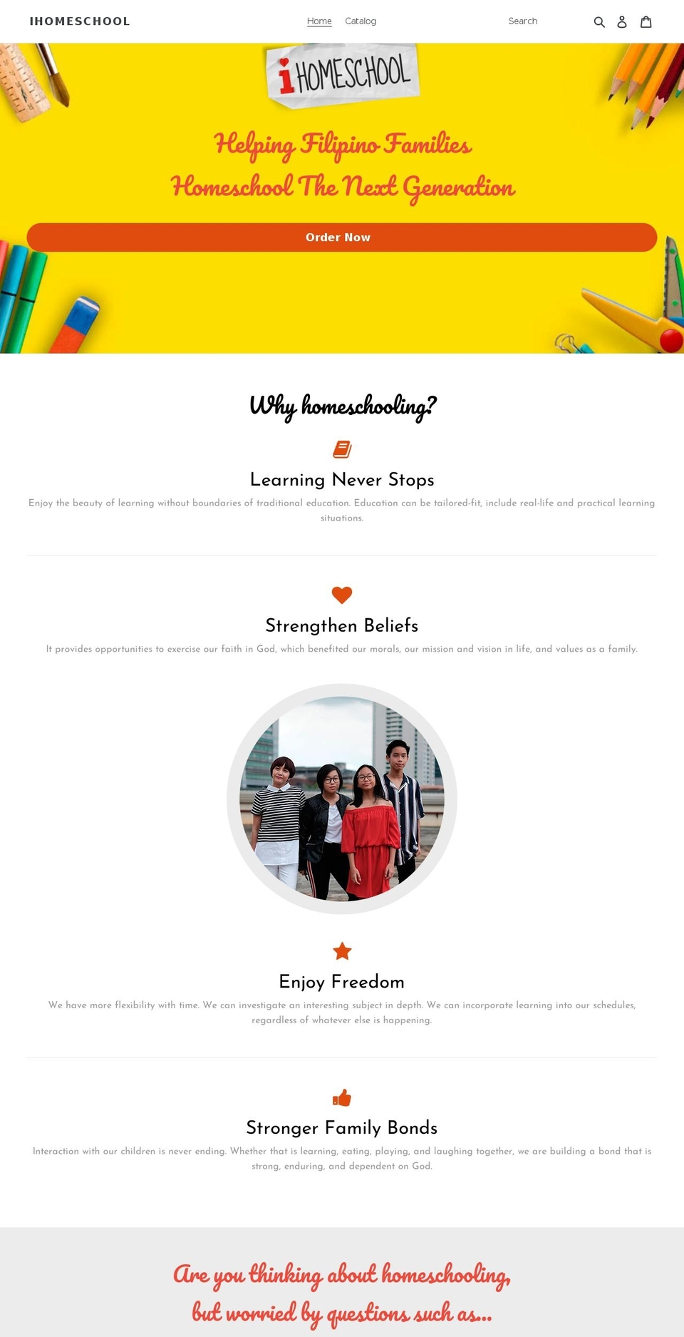 ihomeschool.ph shopify website screenshot