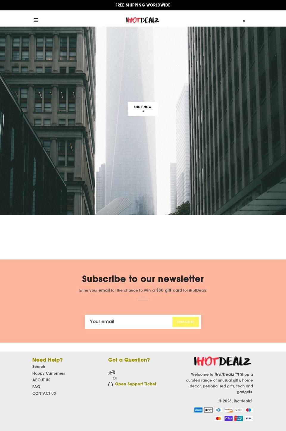 ihotdealz.com shopify website screenshot