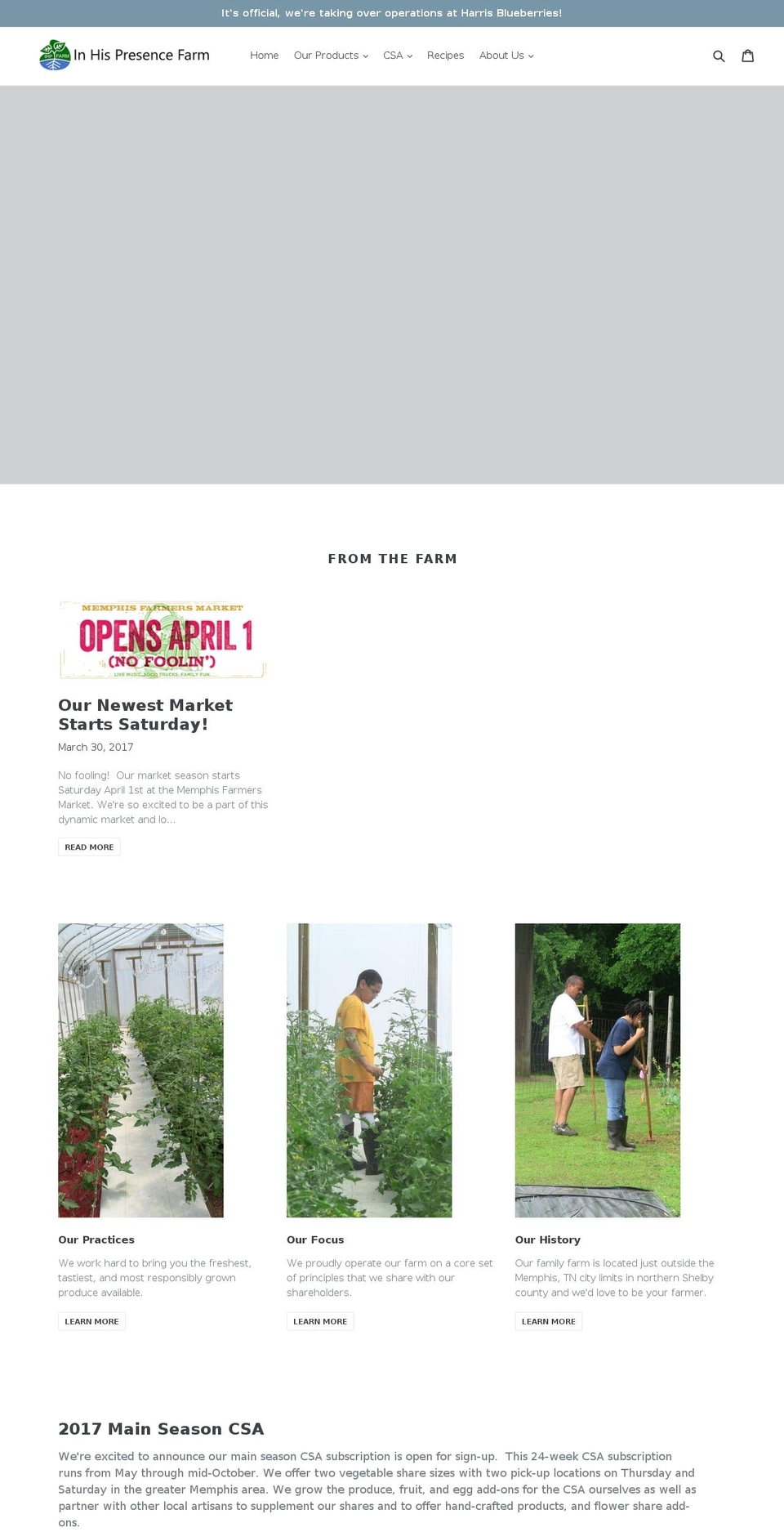 ihpfarm.com shopify website screenshot