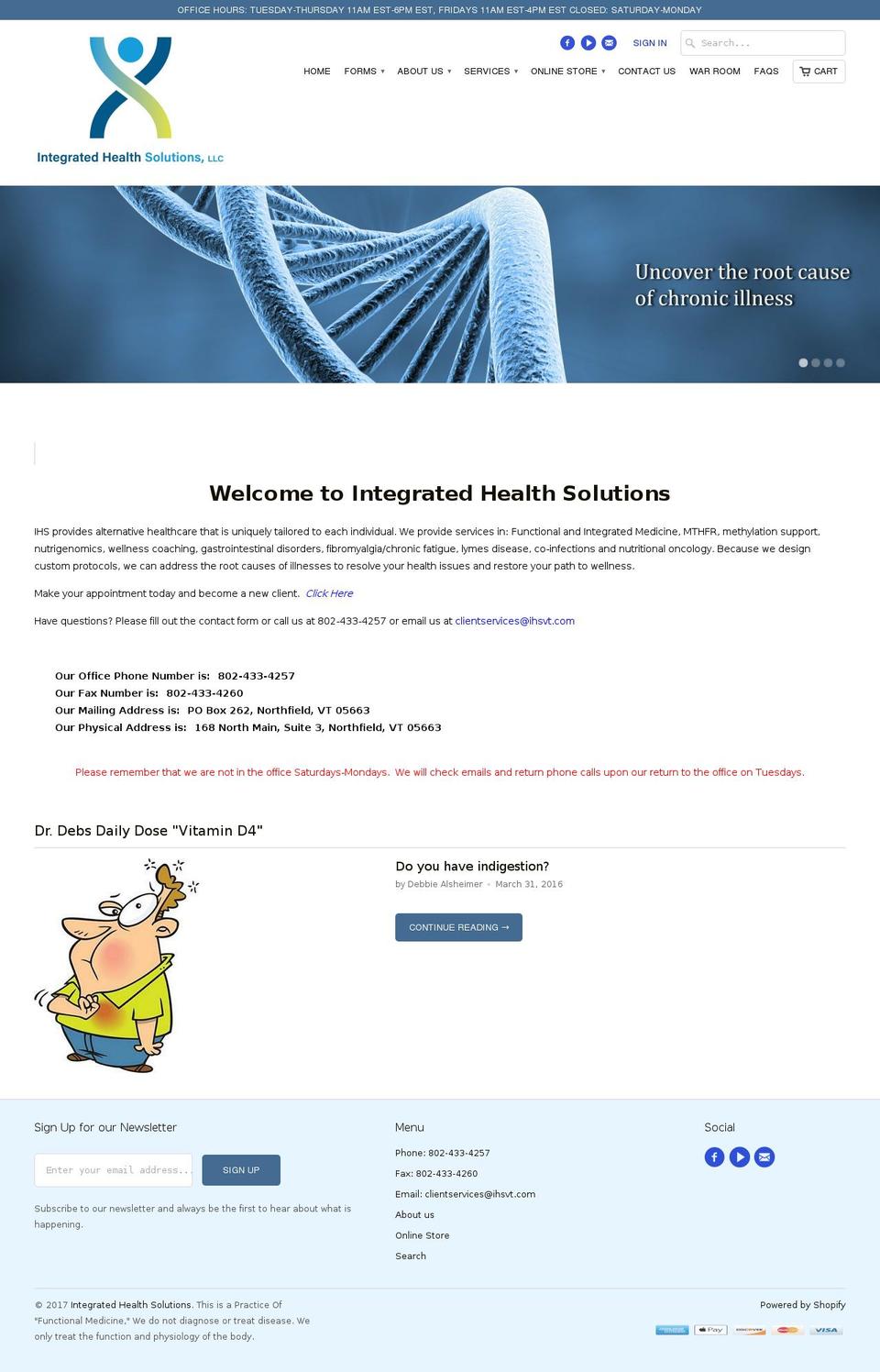 ihsvt.com shopify website screenshot