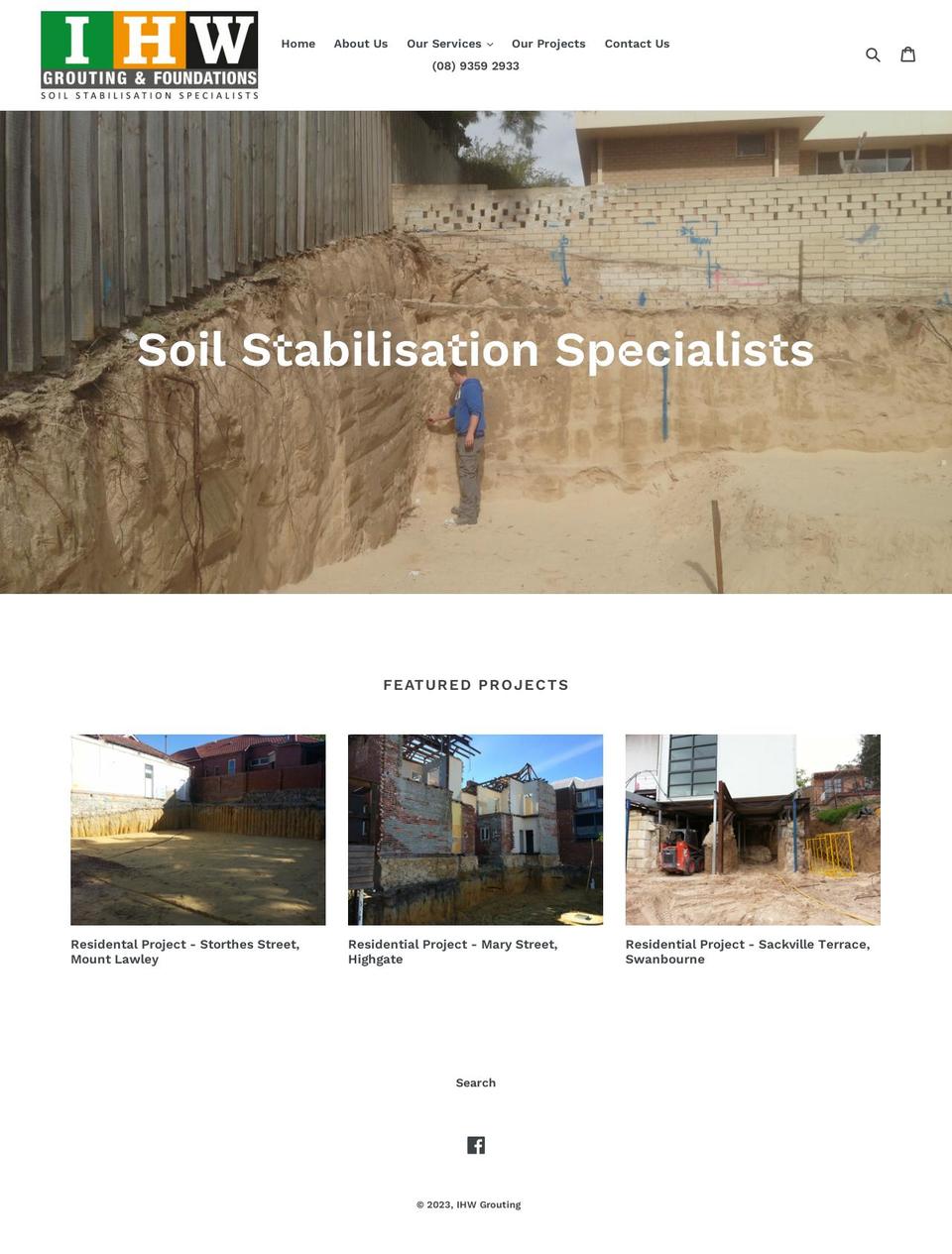 ihwgrouting.com.au shopify website screenshot