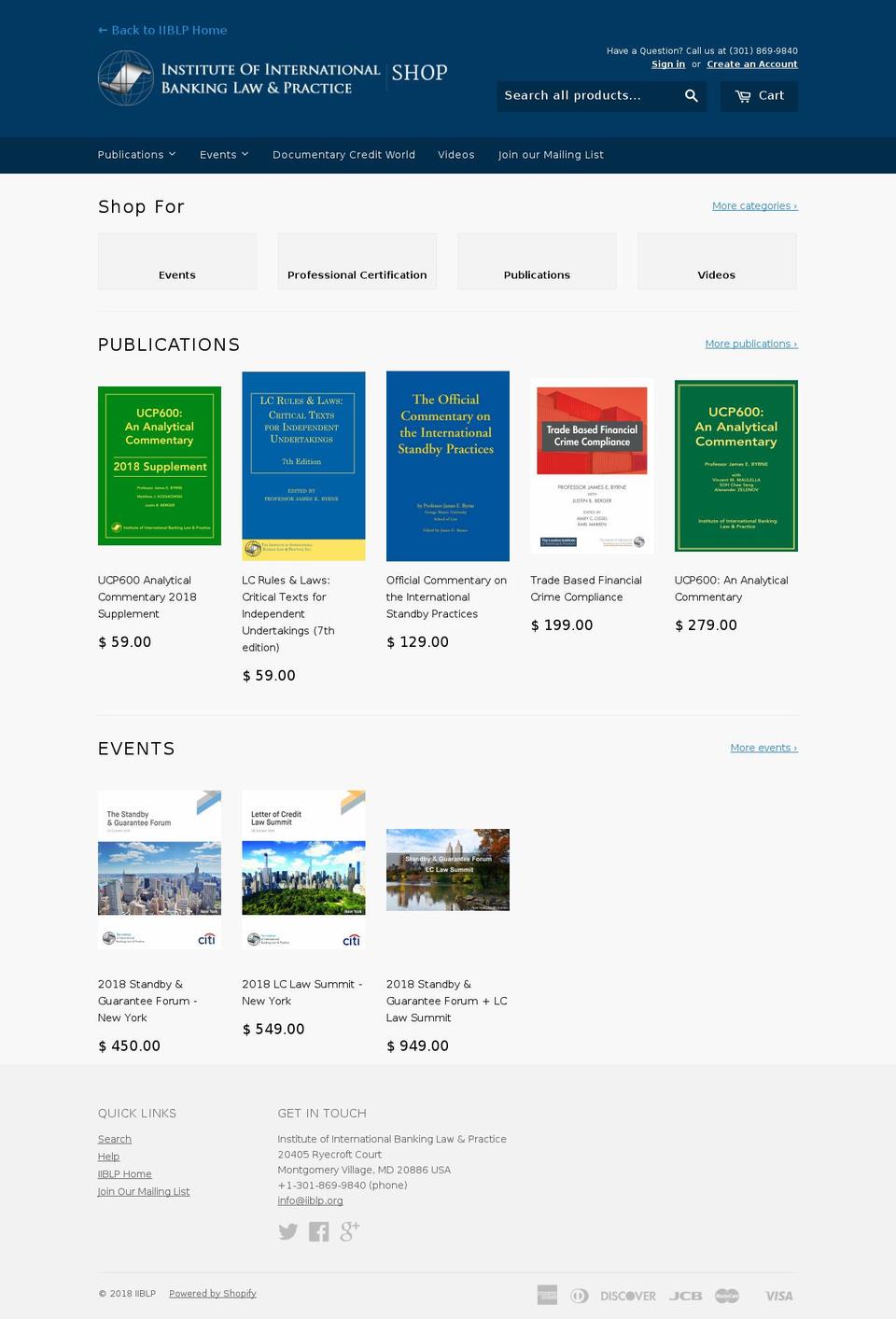 iiblp.com — Shopify storefront screenshot
