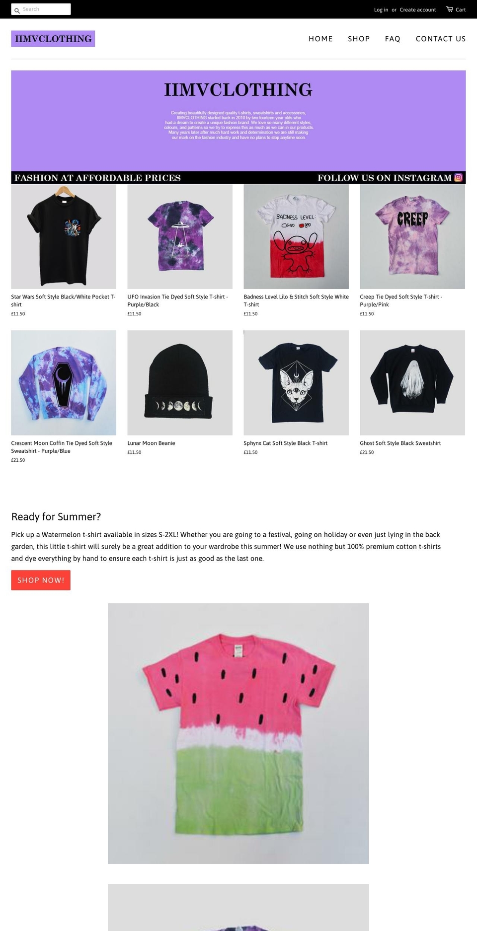 iimvclothing.com shopify website screenshot