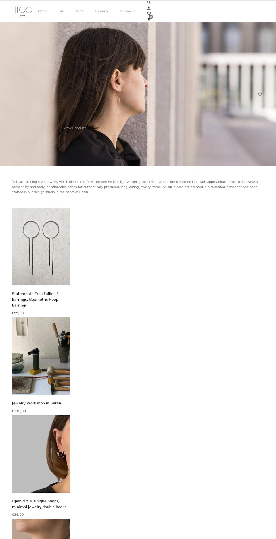 iioo.jewelry shopify website screenshot