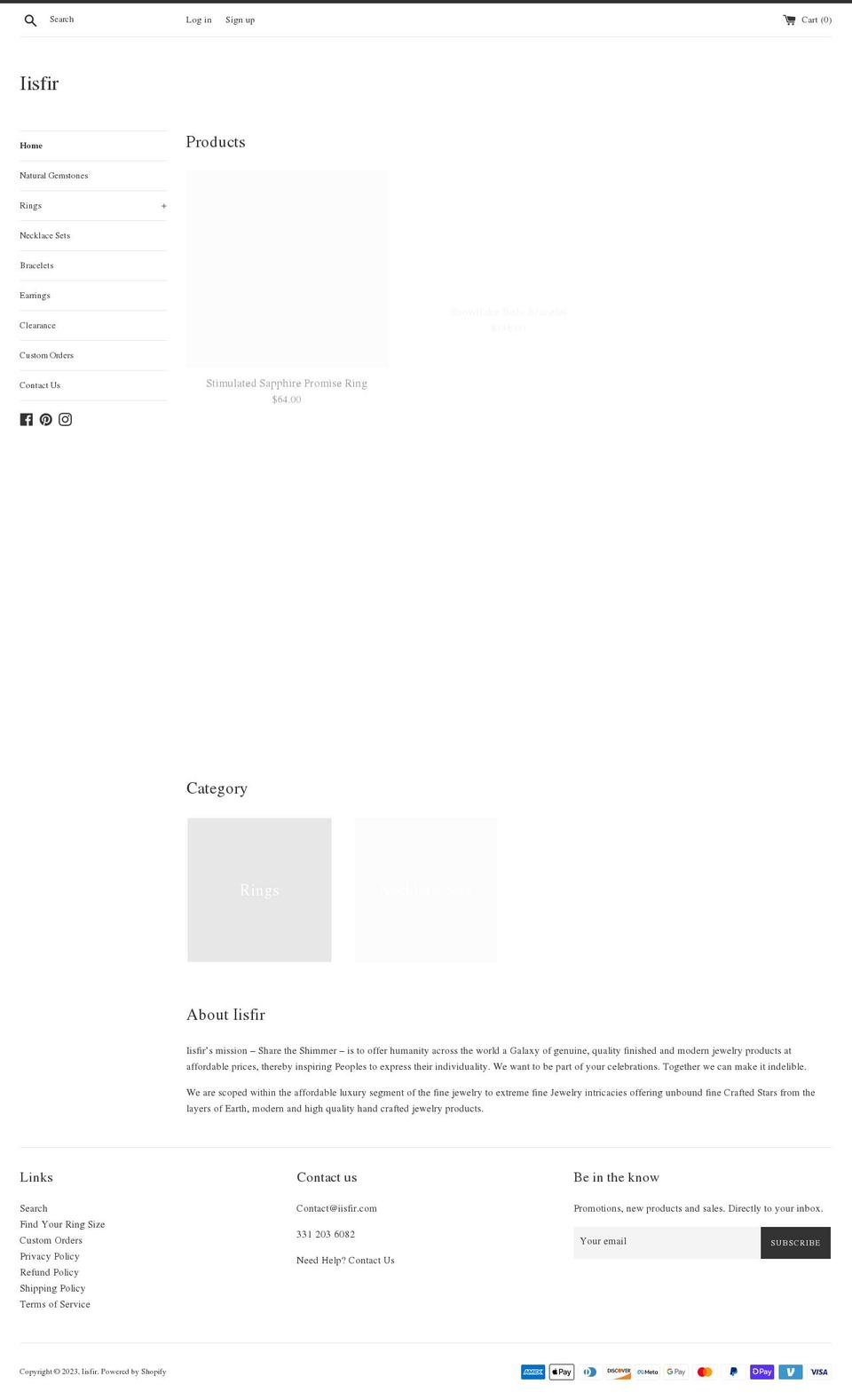 iisfir.com shopify website screenshot