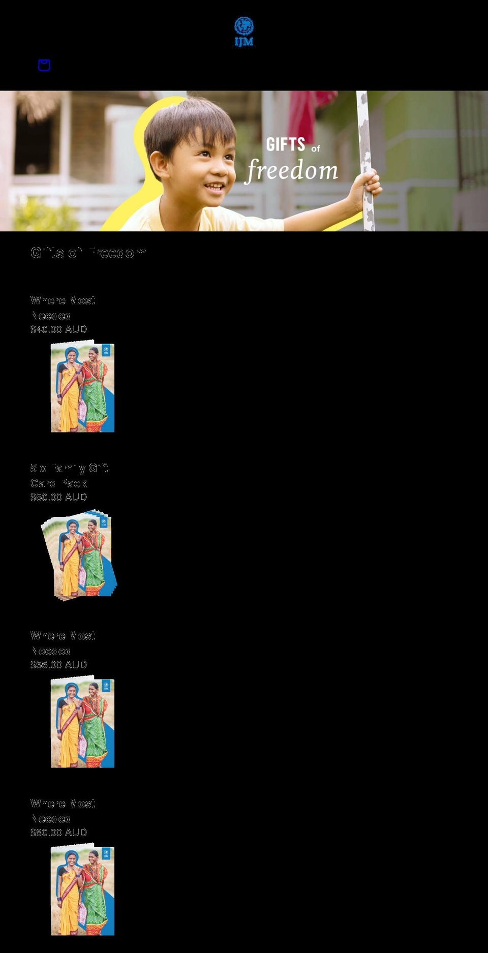 ijmgifts.org.au shopify website screenshot