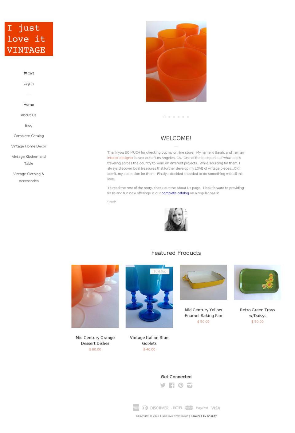 ijustloveitvintage.com shopify website screenshot