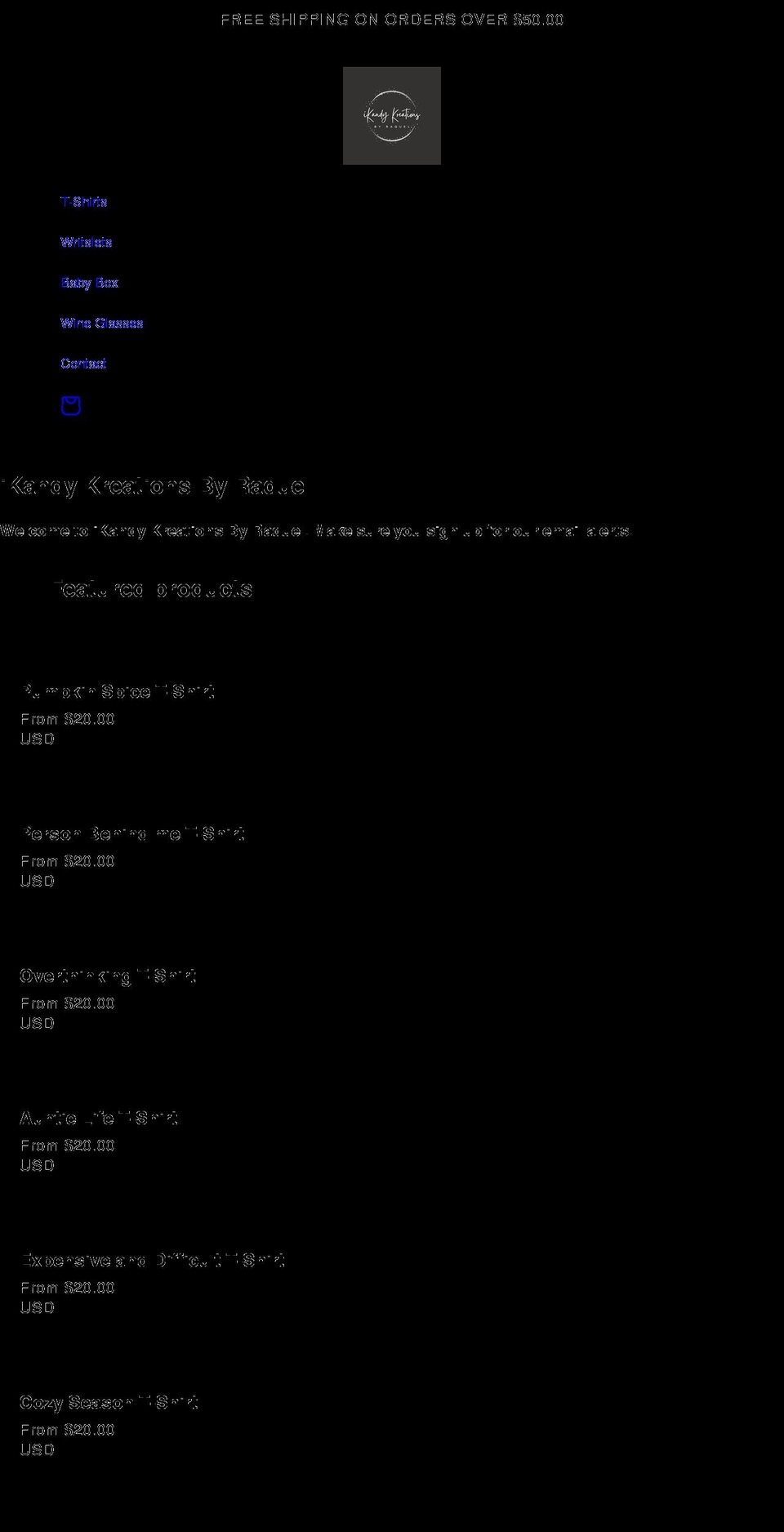 ikandykreations.com shopify website screenshot