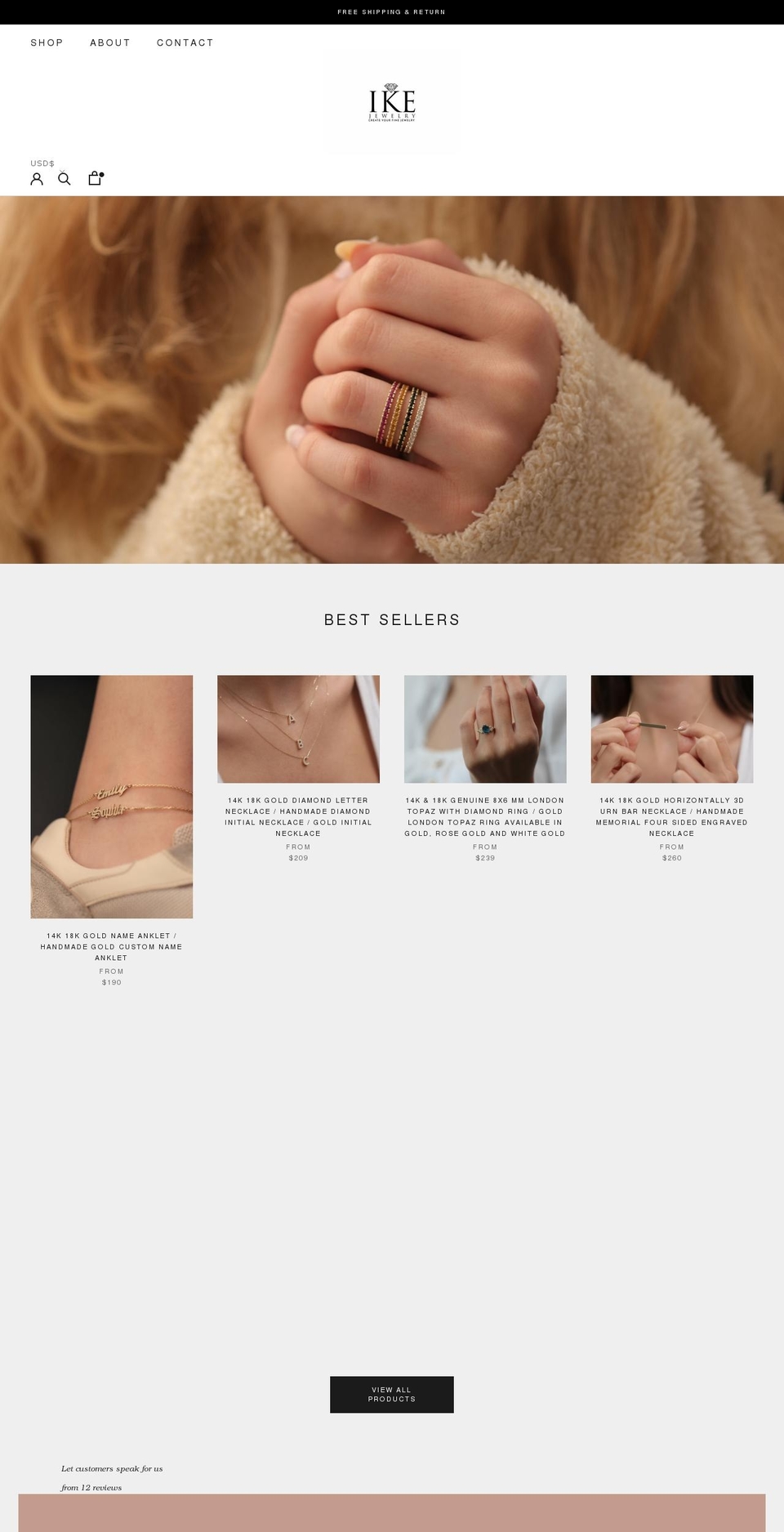 ikejewelry.com shopify website screenshot