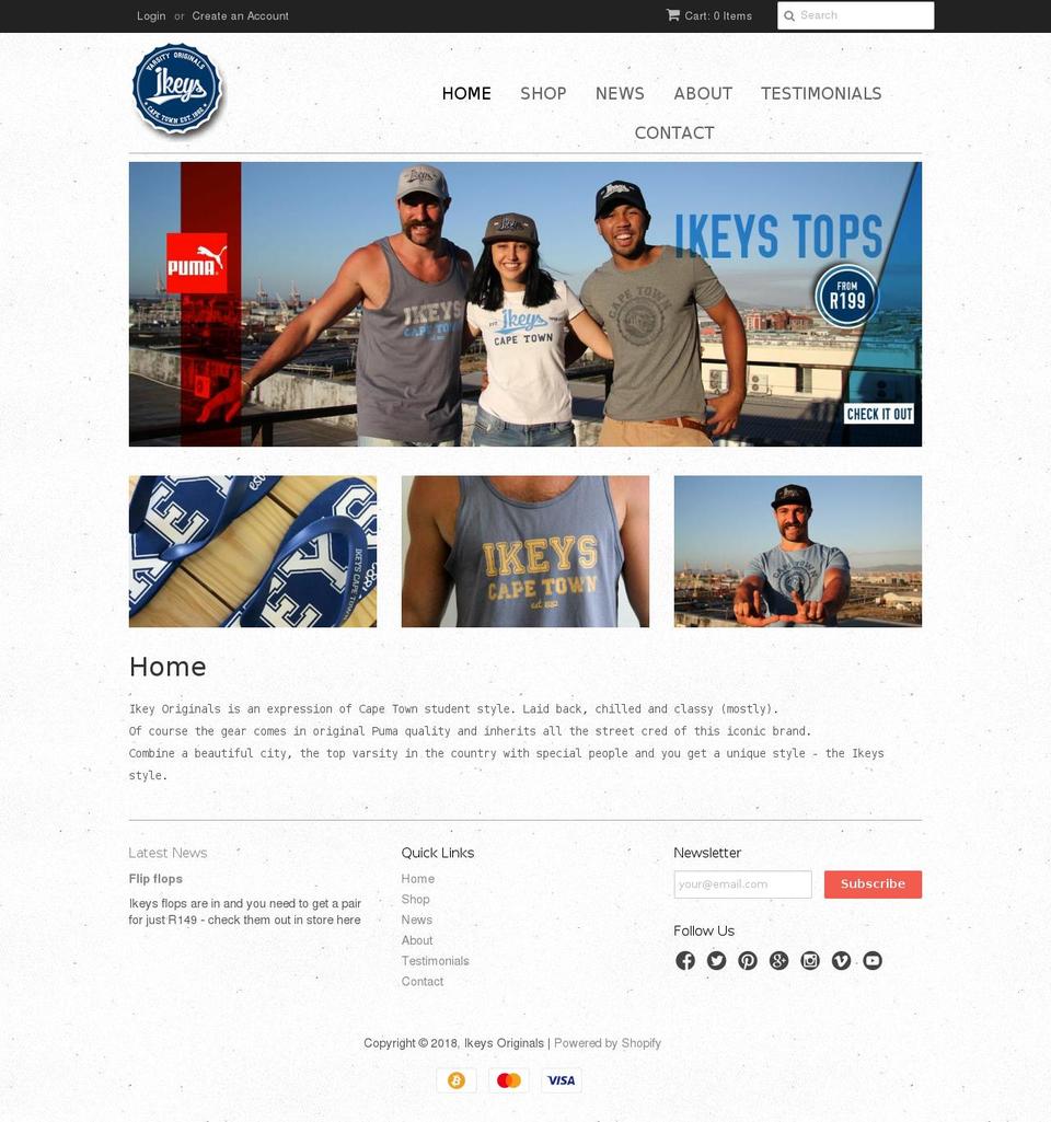 ikeysoriginals.com — Shopify storefront screenshot