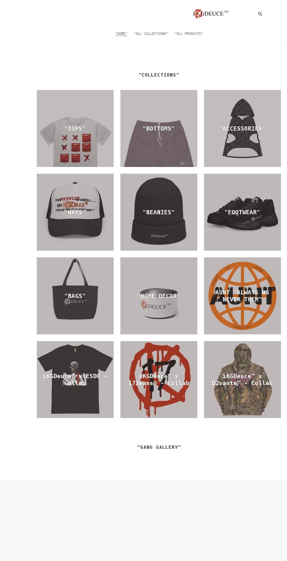 ikgdeuce.com shopify website screenshot