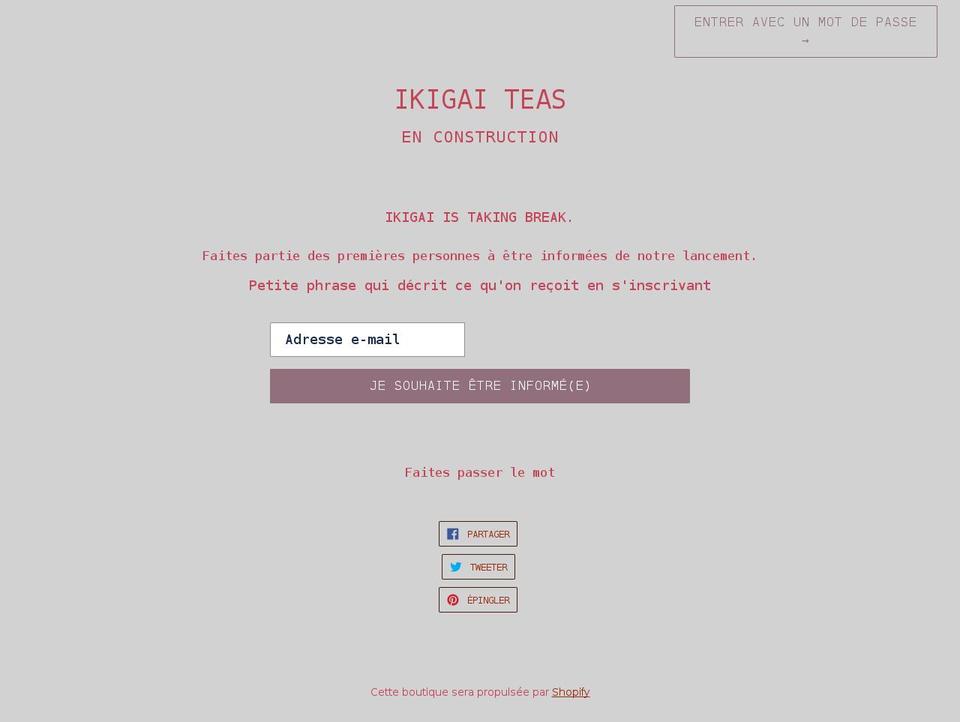 ikigai-teas.com shopify website screenshot