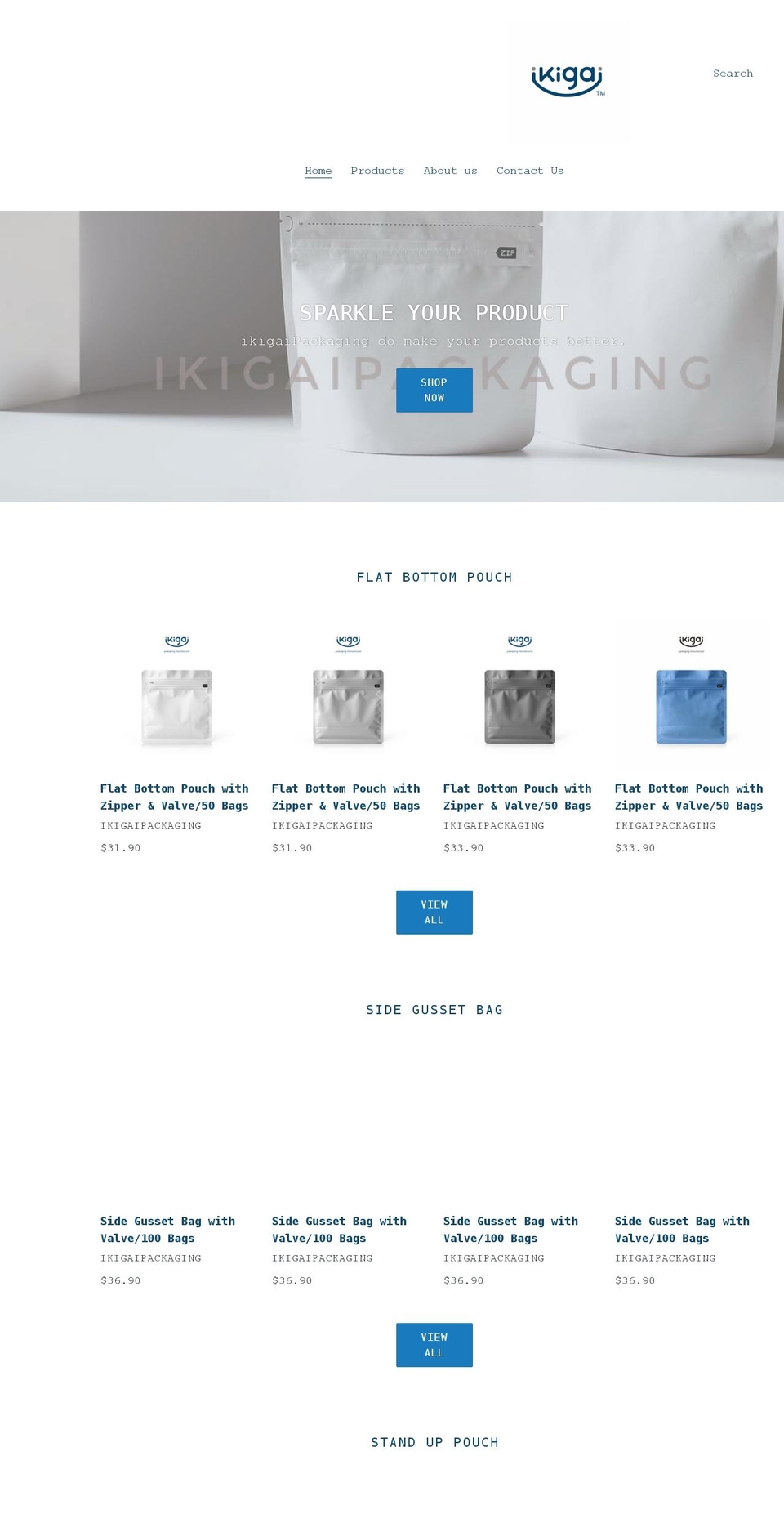 ikigaipackaging.com shopify website screenshot